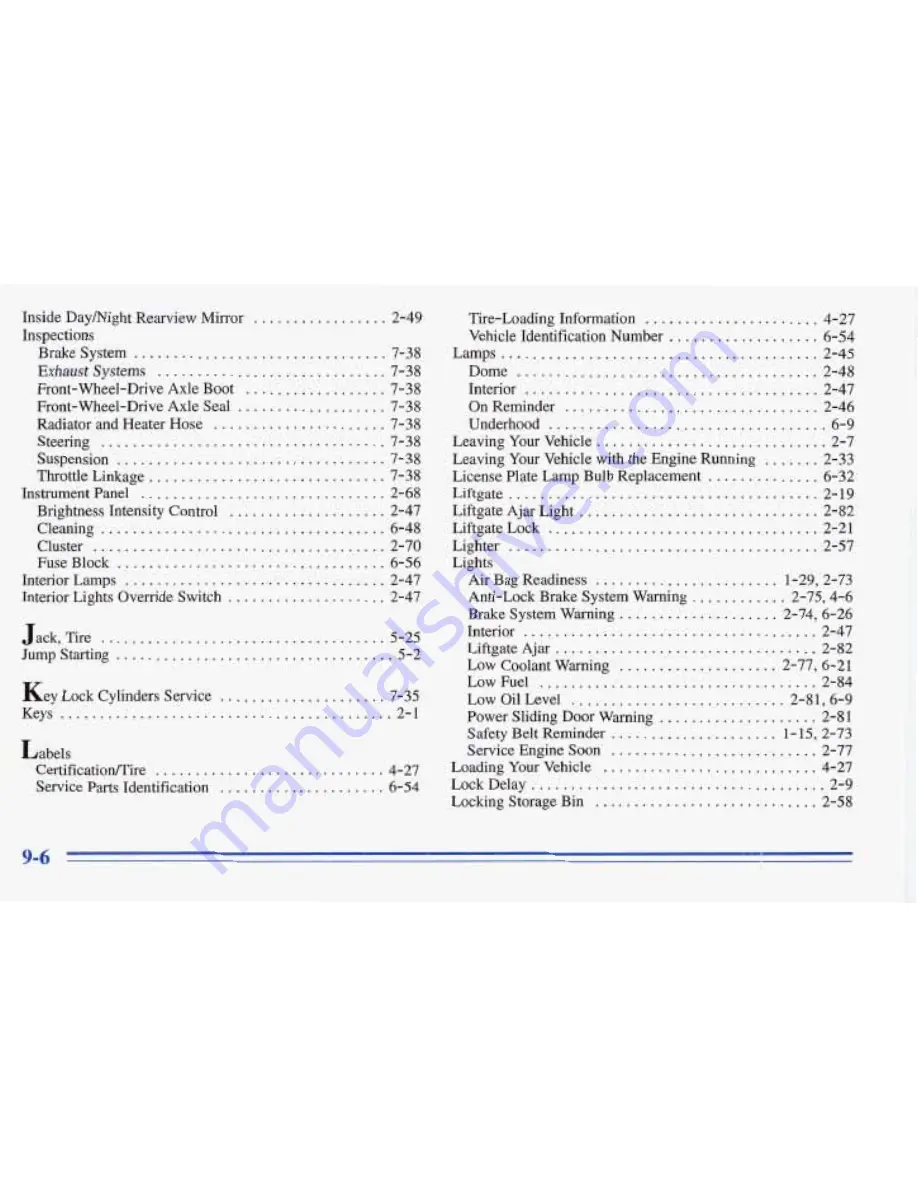 Pontiac 1996 Trans Sport Owner'S Manual Download Page 380