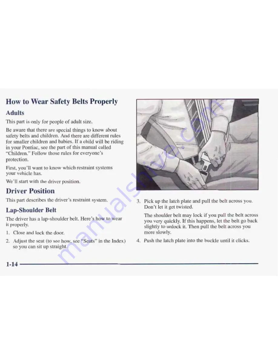 Pontiac 1997 Sunfire Owner'S Manual Download Page 22