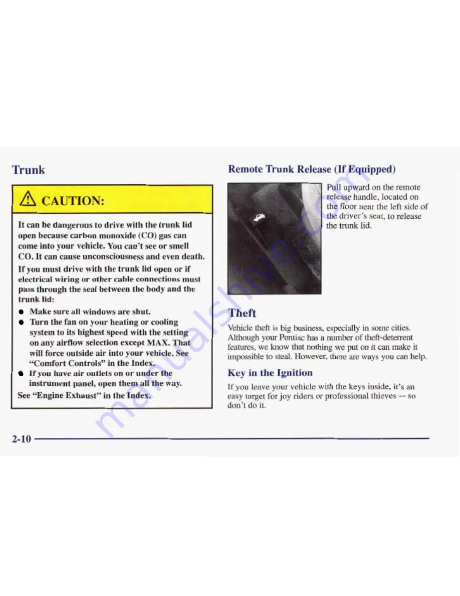 Pontiac 1997 Sunfire Owner'S Manual Download Page 68