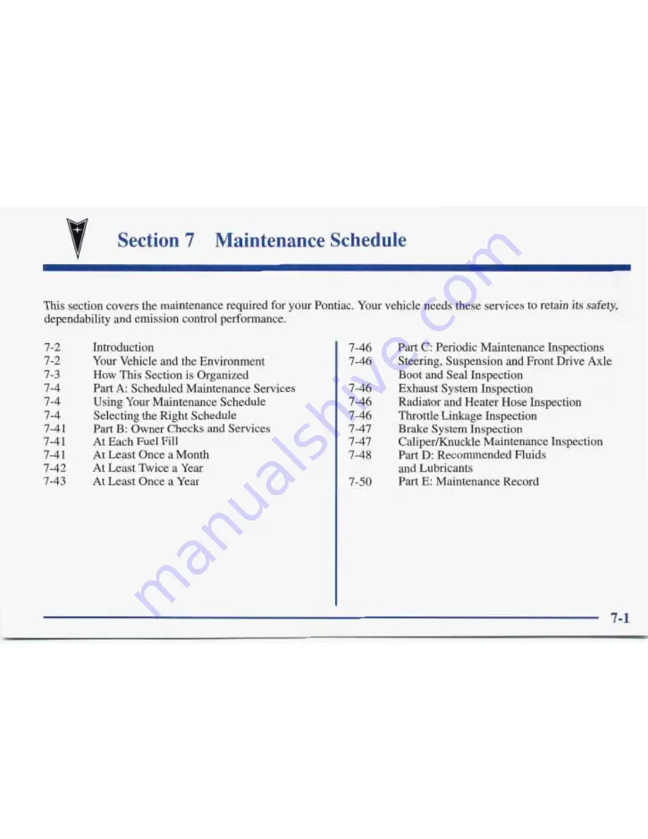 Pontiac 1997 Sunfire Owner'S Manual Download Page 309