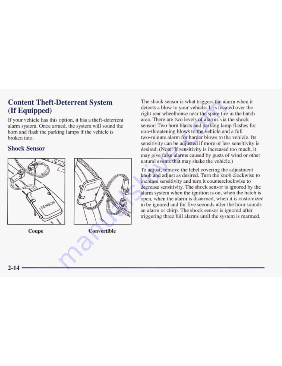 Pontiac 1998 Firebird Owner'S Manual Download Page 69