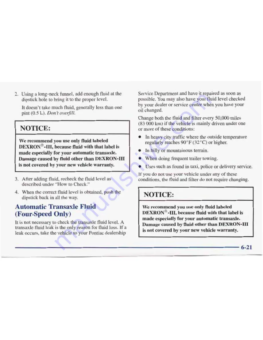 Pontiac 1998 Sunfire Owner'S Manual Download Page 265