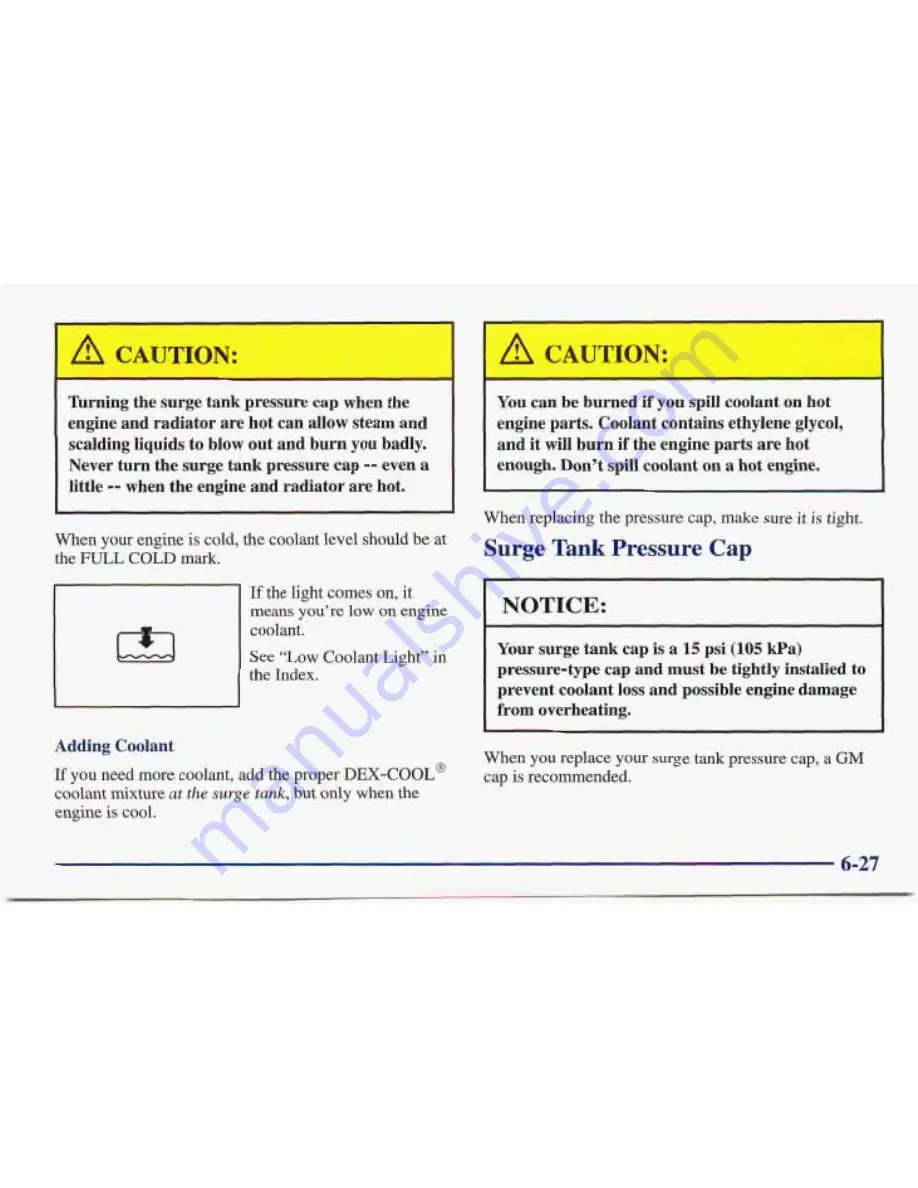 Pontiac 1998 Sunfire Owner'S Manual Download Page 271