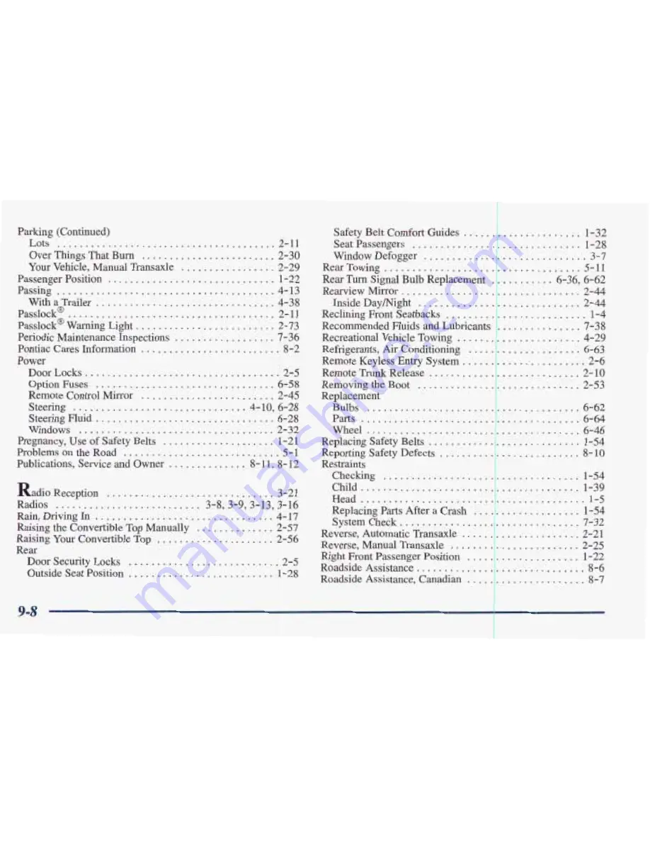 Pontiac 1998 Sunfire Owner'S Manual Download Page 374