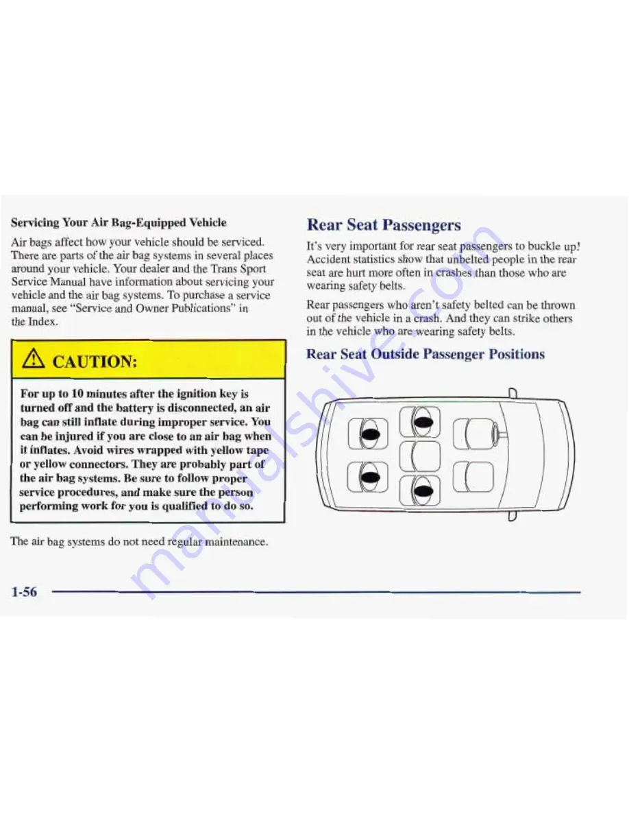 Pontiac 1998 Trans Sport Owner'S Manual Download Page 63