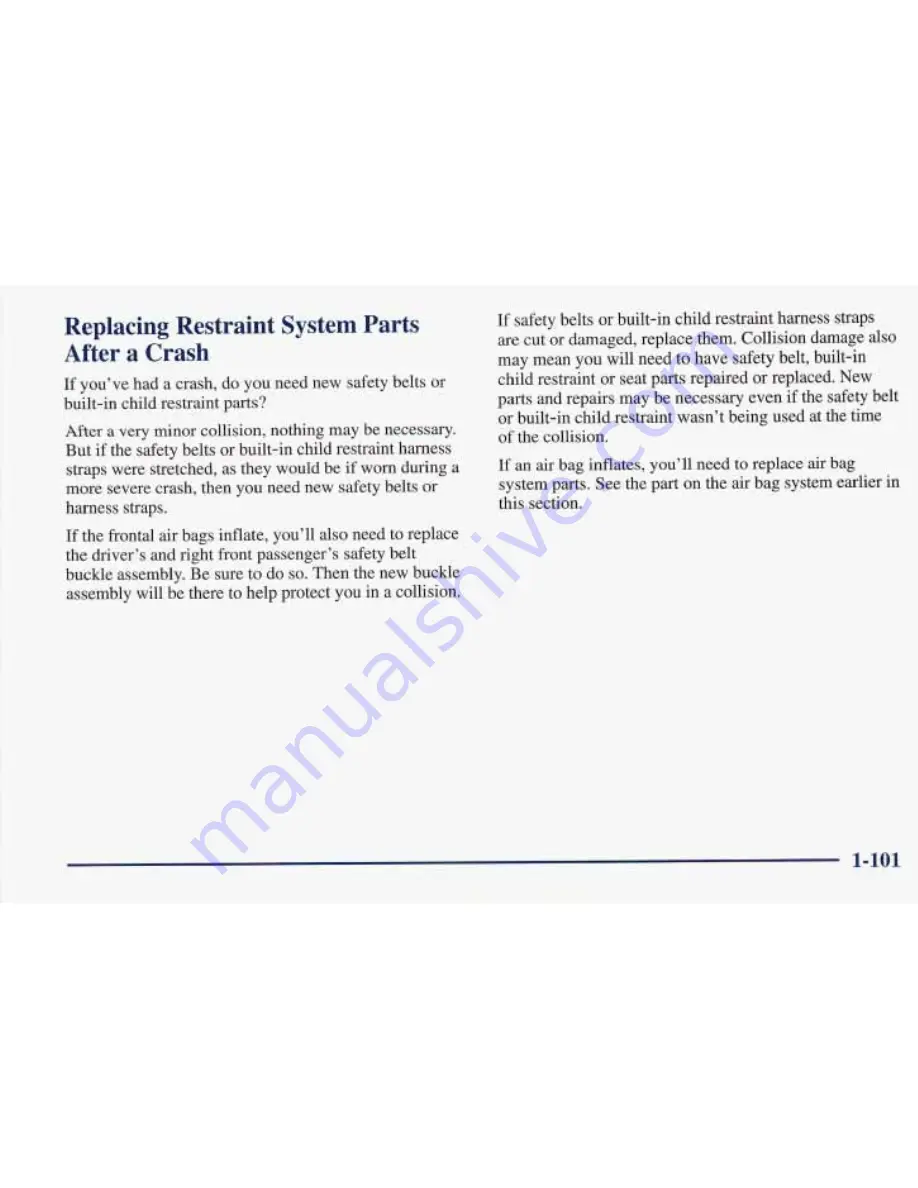 Pontiac 1998 Trans Sport Owner'S Manual Download Page 108