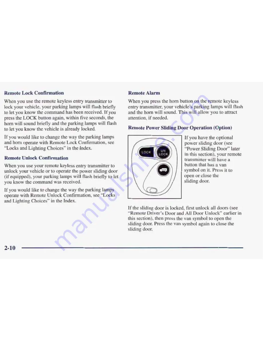 Pontiac 1998 Trans Sport Owner'S Manual Download Page 121