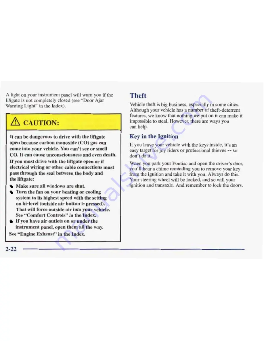 Pontiac 1998 Trans Sport Owner'S Manual Download Page 133