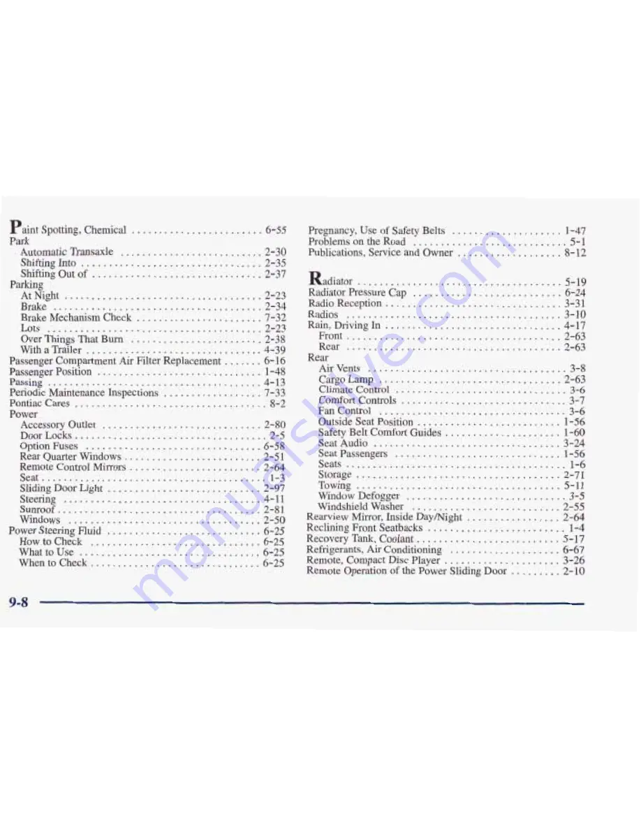 Pontiac 1998 Trans Sport Owner'S Manual Download Page 461