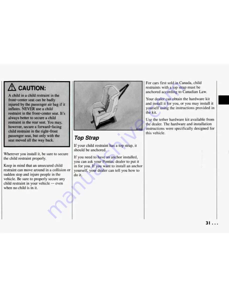 Pontiac BONNEVILLE 1994 Owner'S Manual Download Page 32