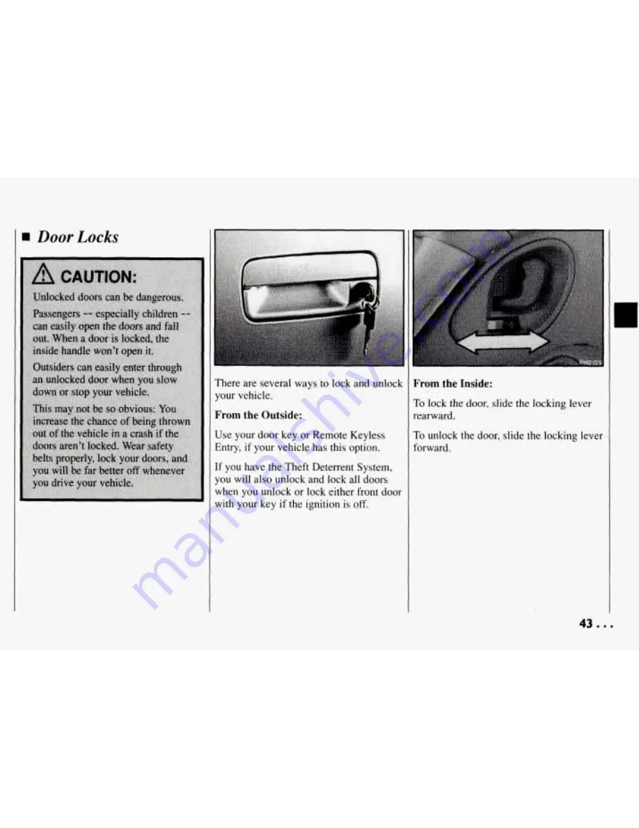 Pontiac BONNEVILLE 1994 Owner'S Manual Download Page 44