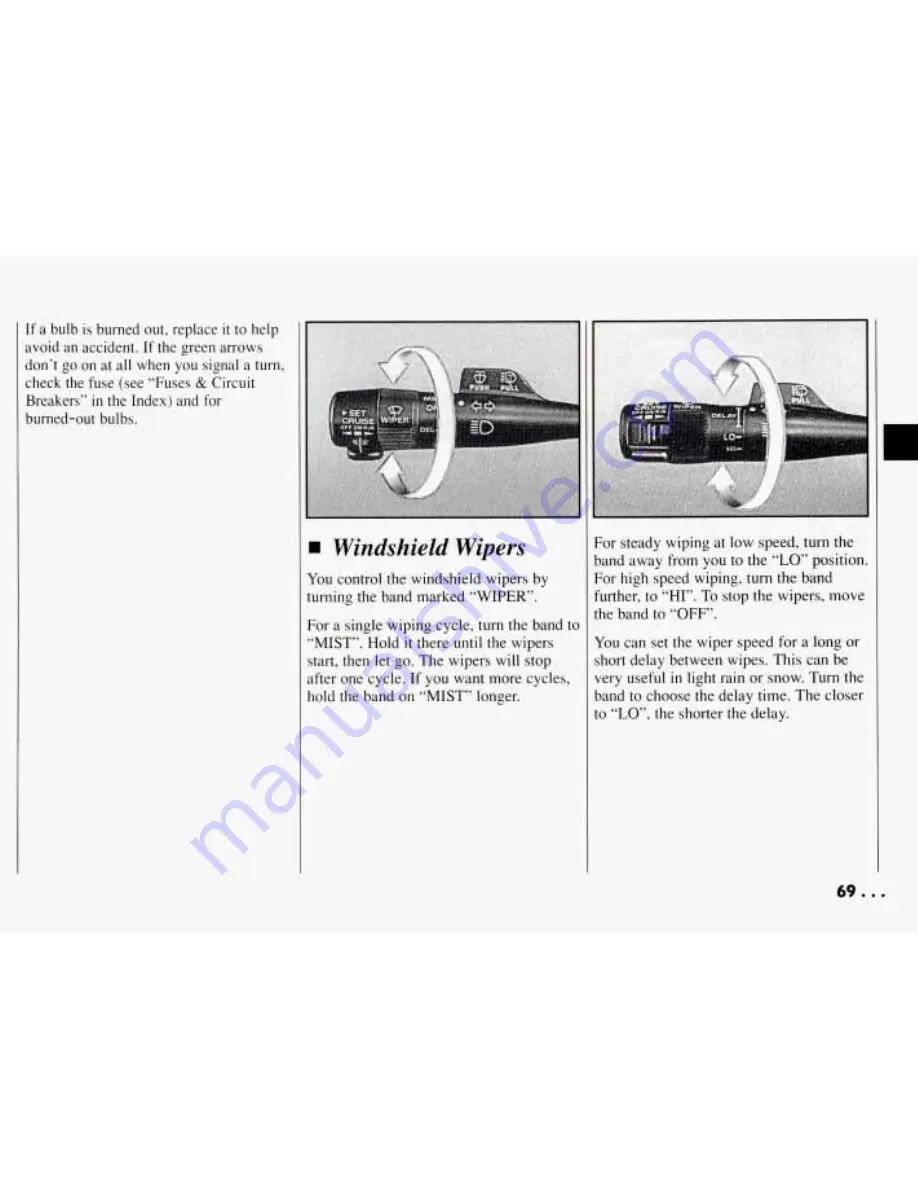 Pontiac BONNEVILLE 1994 Owner'S Manual Download Page 70