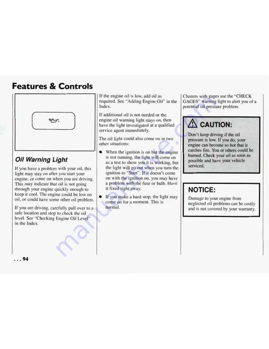 Pontiac BONNEVILLE 1994 Owner'S Manual Download Page 95