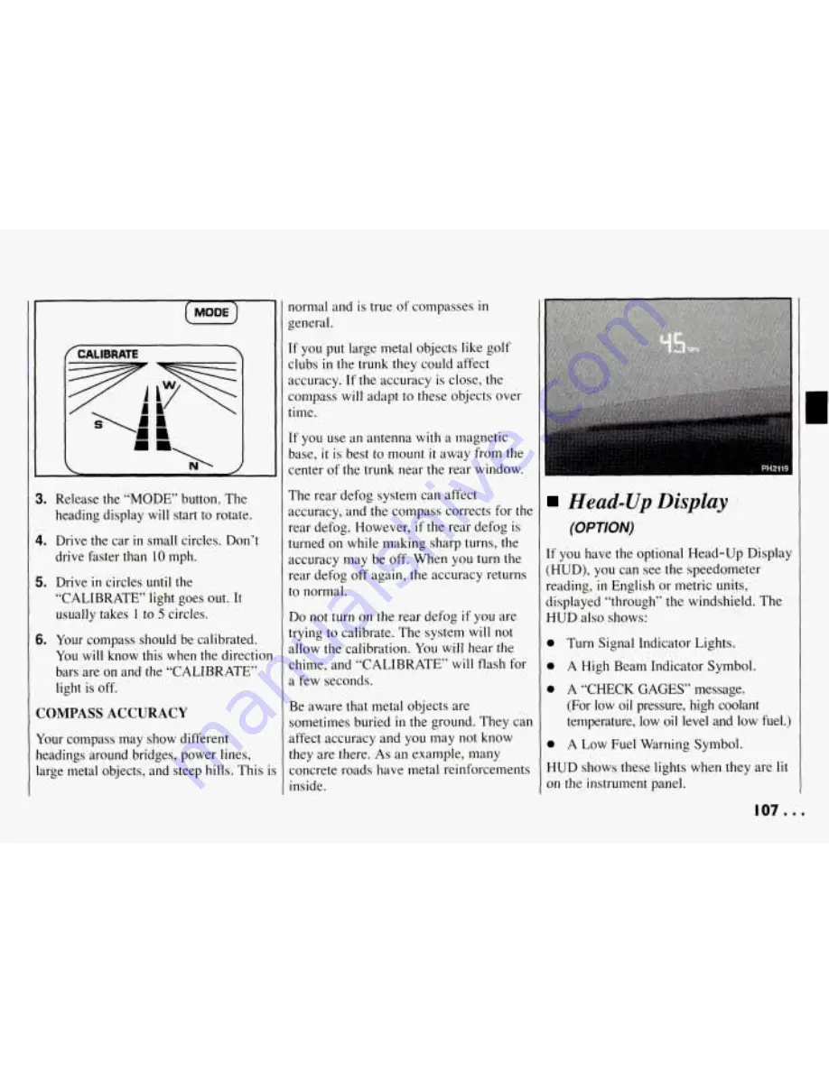 Pontiac BONNEVILLE 1994 Owner'S Manual Download Page 108