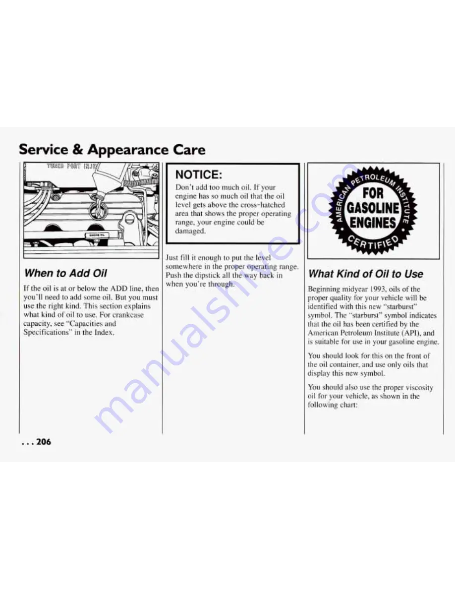 Pontiac BONNEVILLE 1994 Owner'S Manual Download Page 207