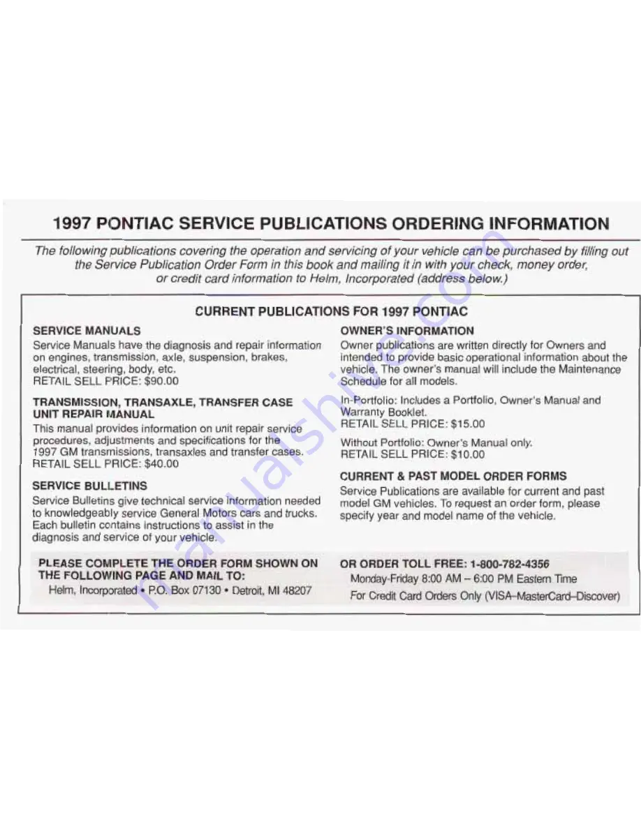 Pontiac BONNEVILLE 1997 Owner'S Manual Download Page 385