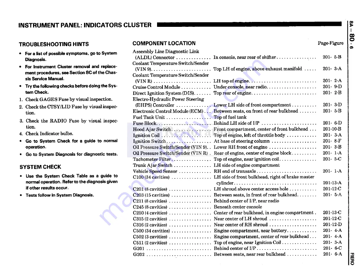 Pontiac Fiero 1988 Service Manual Download Page 1079