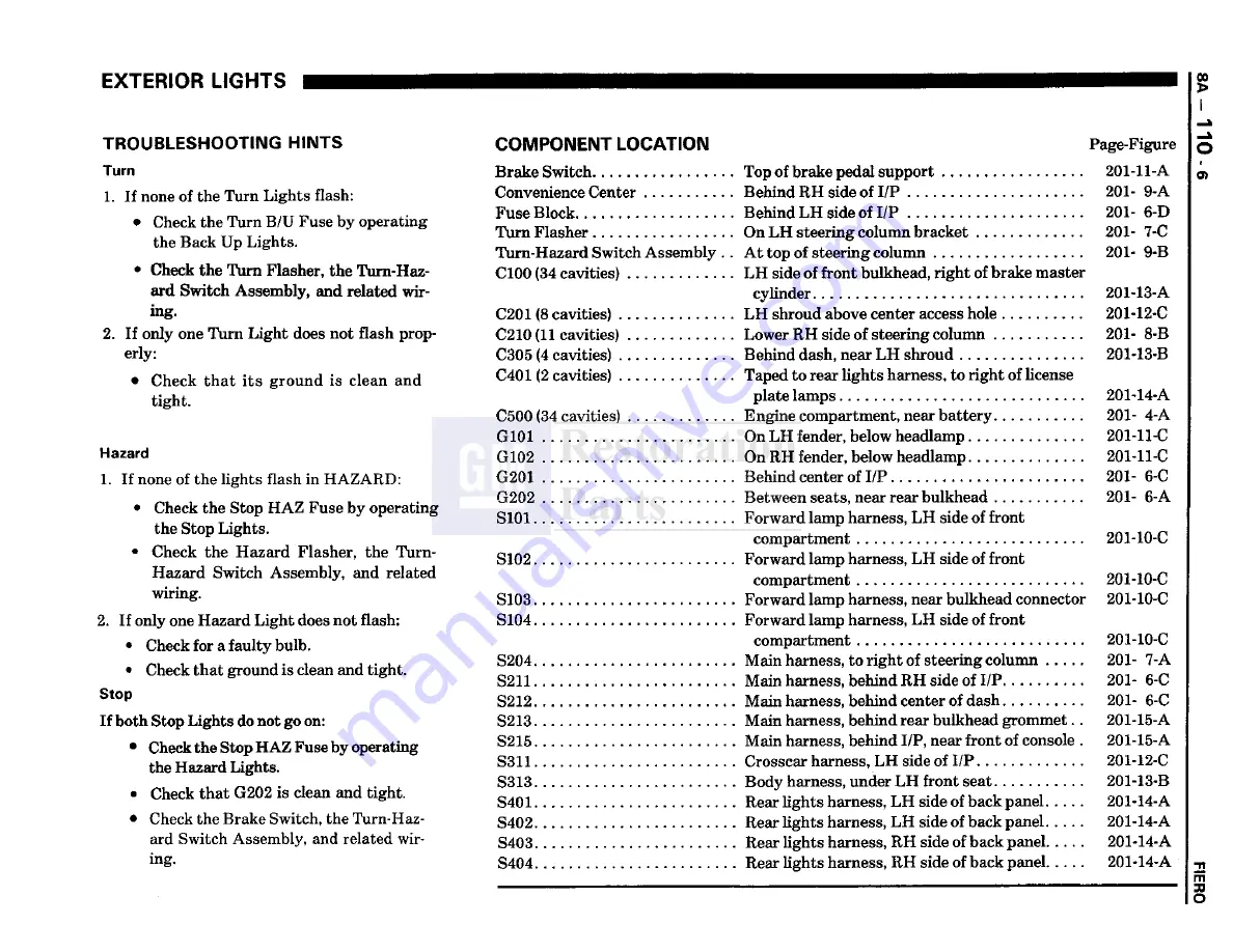 Pontiac Fiero 1988 Service Manual Download Page 1115