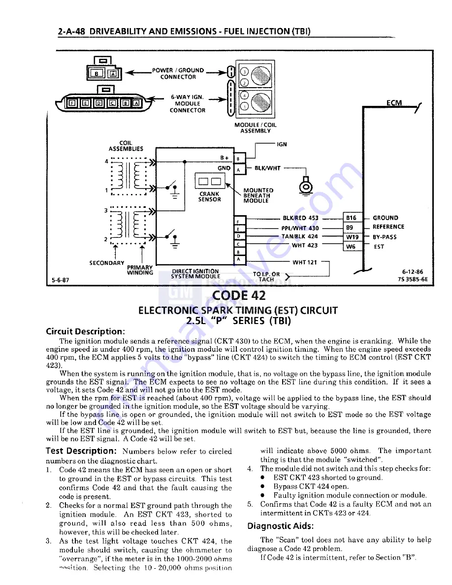 Pontiac Fiero 1988 Service Manual Download Page 503