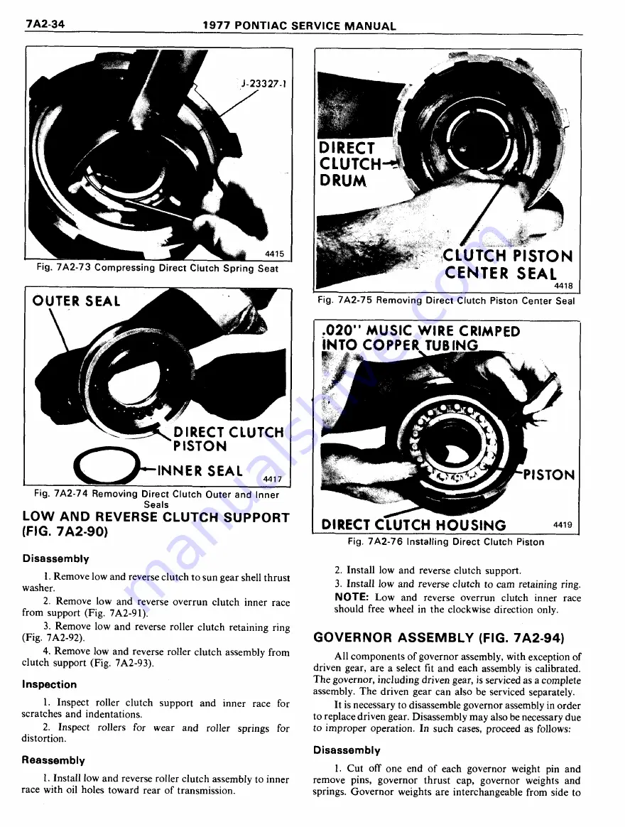 Pontiac Firebird 1977 Service Manual Download Page 1017