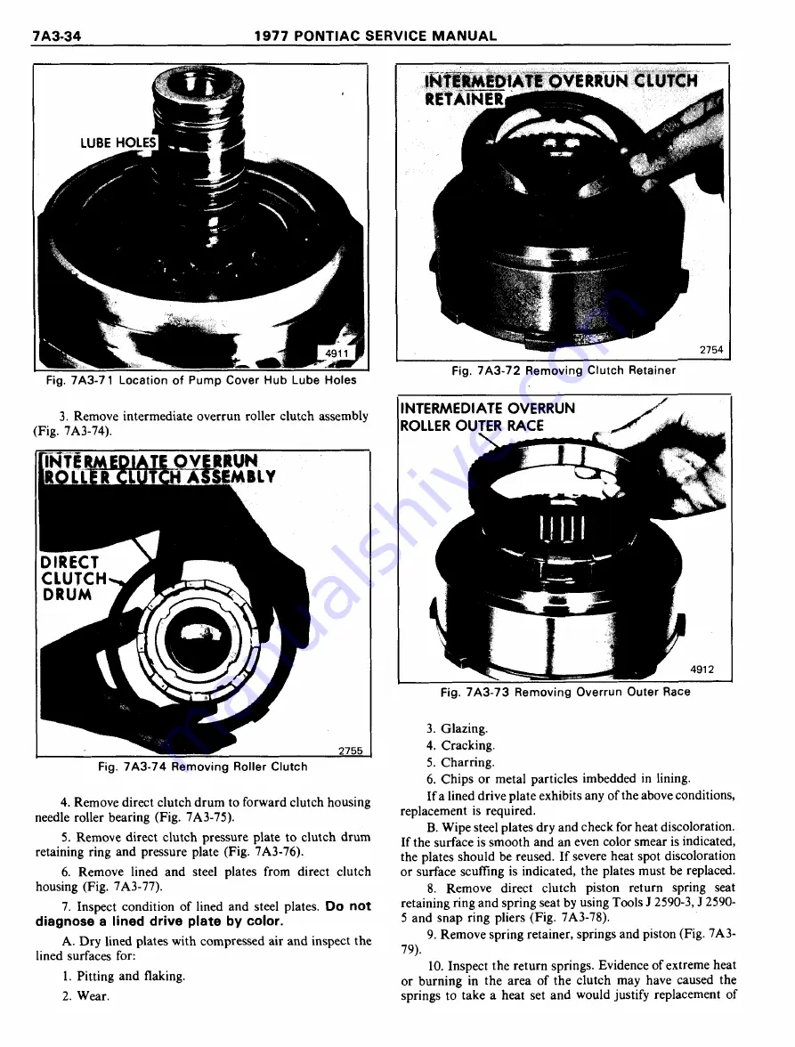 Pontiac Firebird 1977 Service Manual Download Page 1067