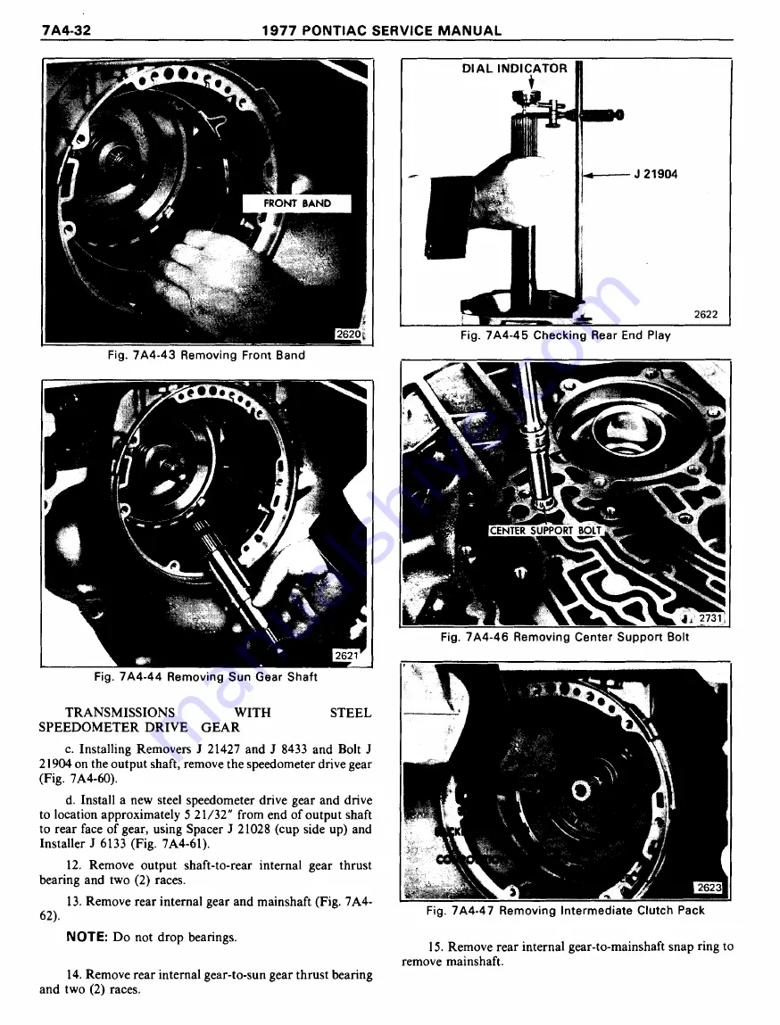 Pontiac Firebird 1977 Service Manual Download Page 1124