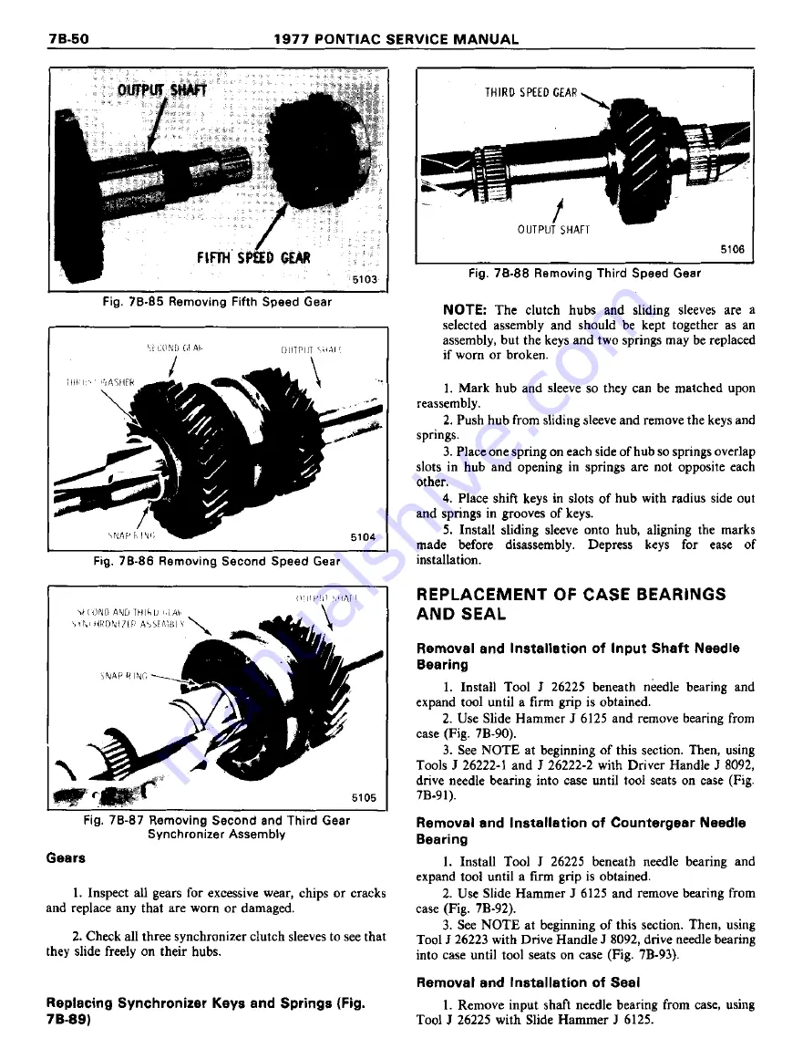 Pontiac Firebird 1977 Service Manual Download Page 1219