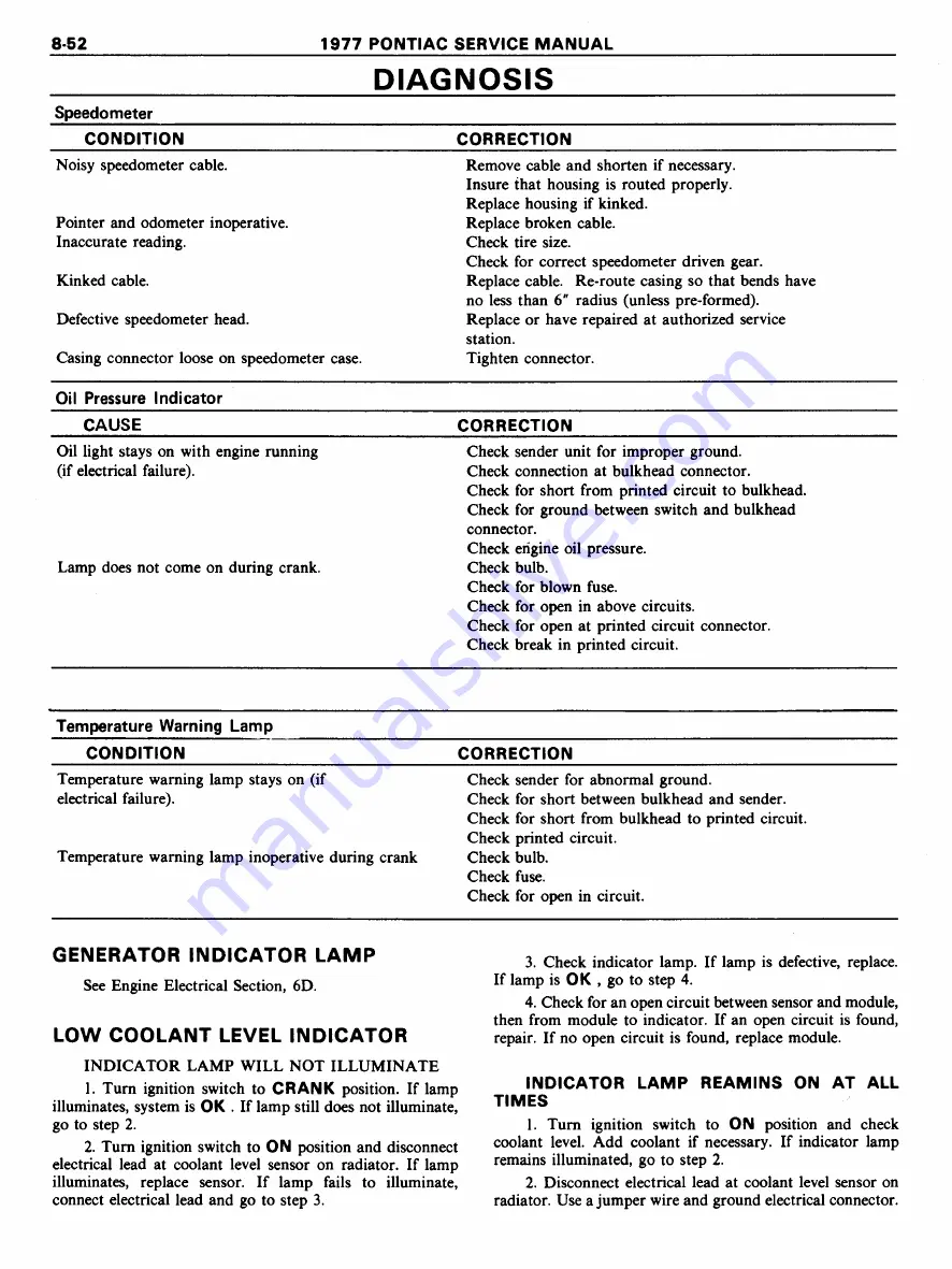 Pontiac Firebird 1977 Service Manual Download Page 1294