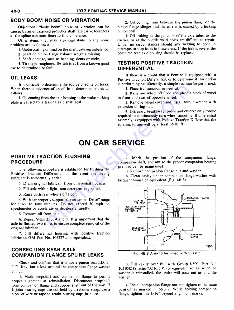 Pontiac Firebird 1977 Service Manual Download Page 454