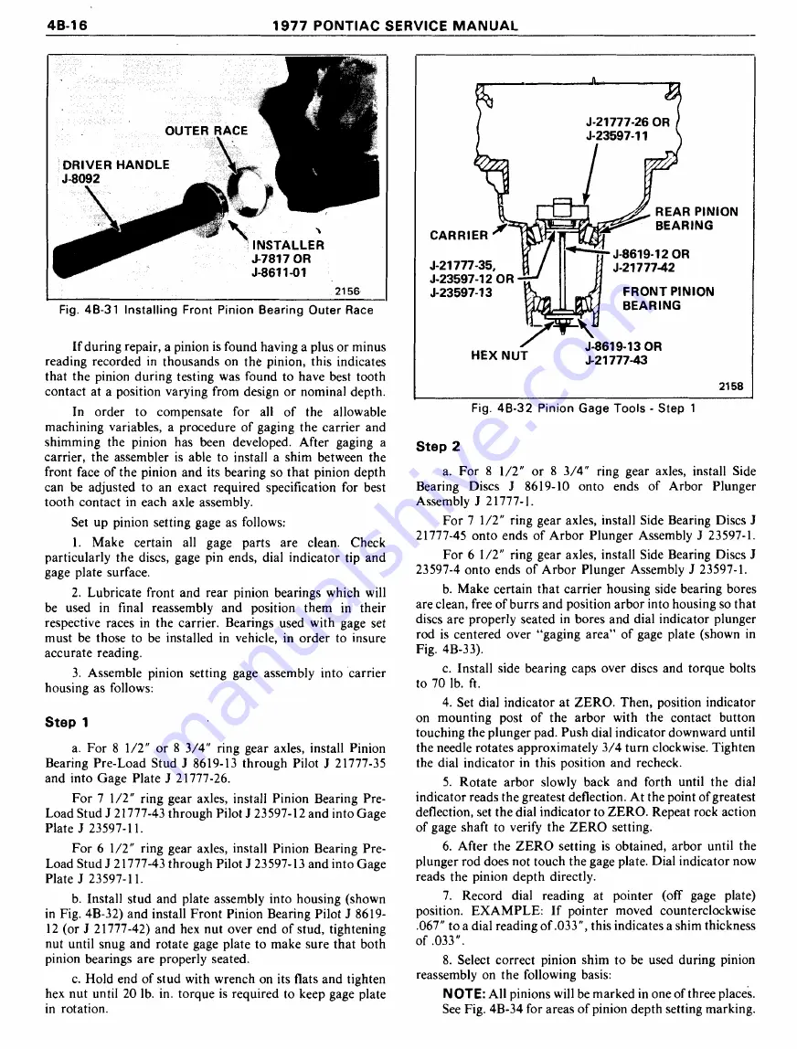 Pontiac Firebird 1977 Service Manual Download Page 462