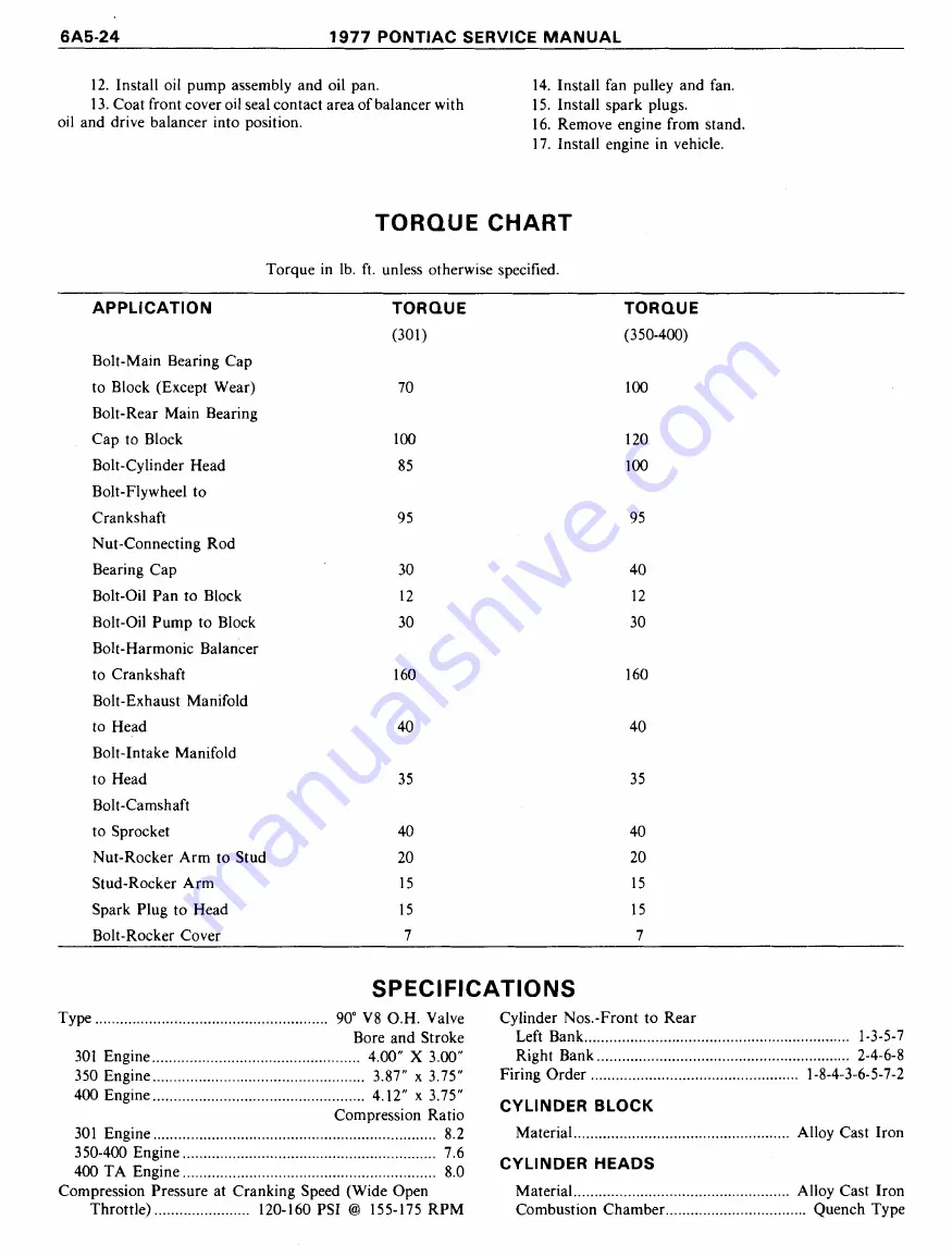 Pontiac Firebird 1977 Service Manual Download Page 693