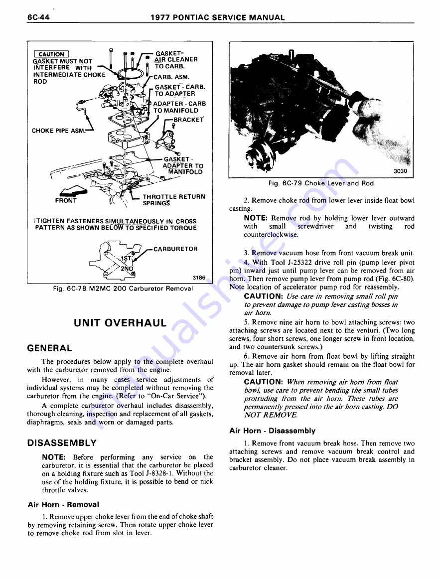 Pontiac Firebird 1977 Service Manual Download Page 794