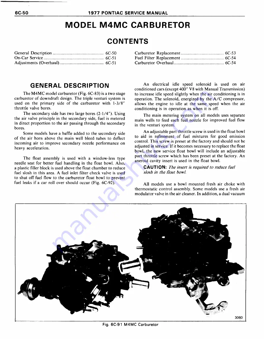 Pontiac Firebird 1977 Service Manual Download Page 800