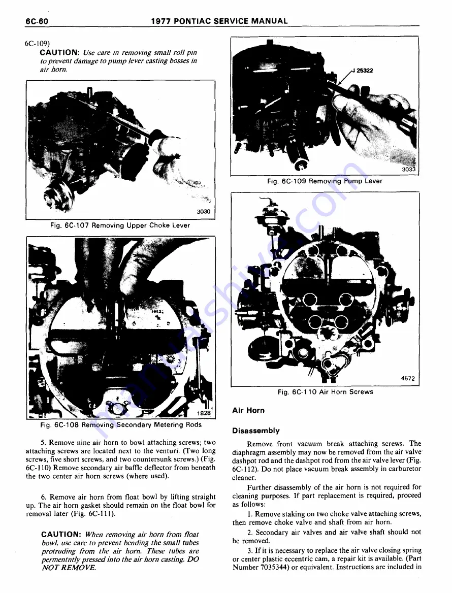 Pontiac Firebird 1977 Service Manual Download Page 810