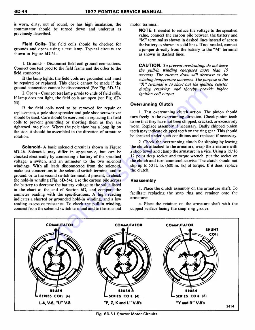 Pontiac Firebird 1977 Service Manual Download Page 868