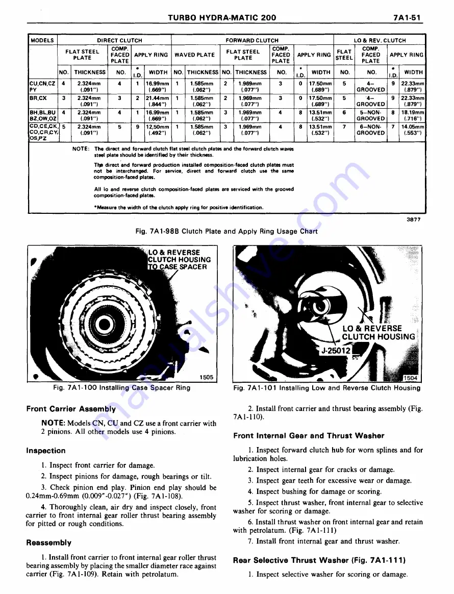 Pontiac Firebird 1977 Service Manual Download Page 951