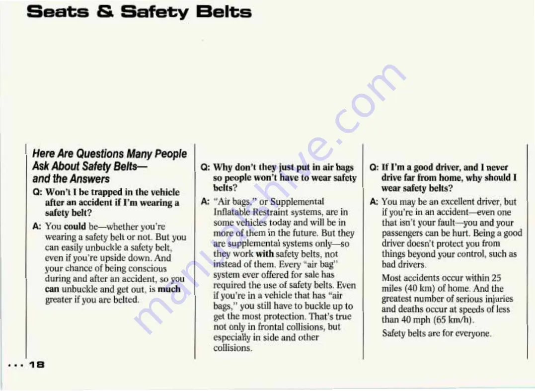 Pontiac Grand Prix 1993 Owner'S Manual Download Page 19