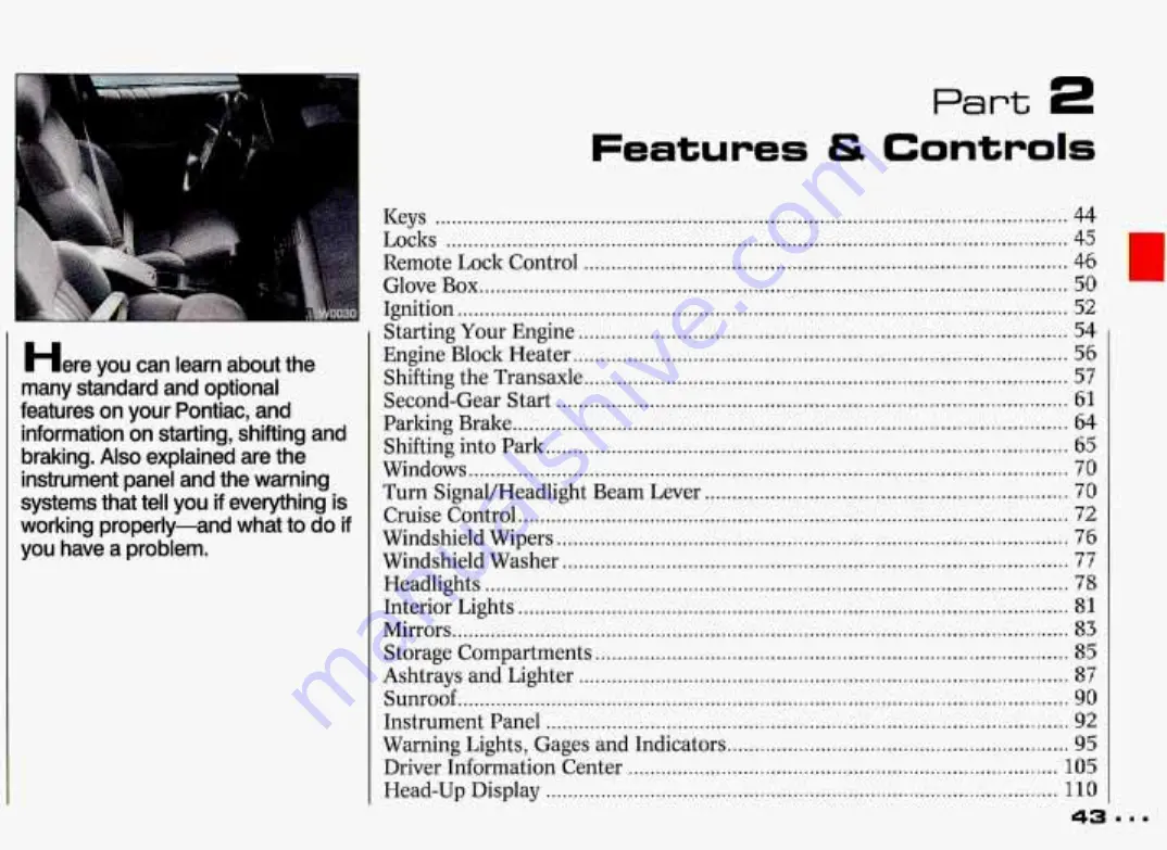 Pontiac Grand Prix 1993 Owner'S Manual Download Page 44