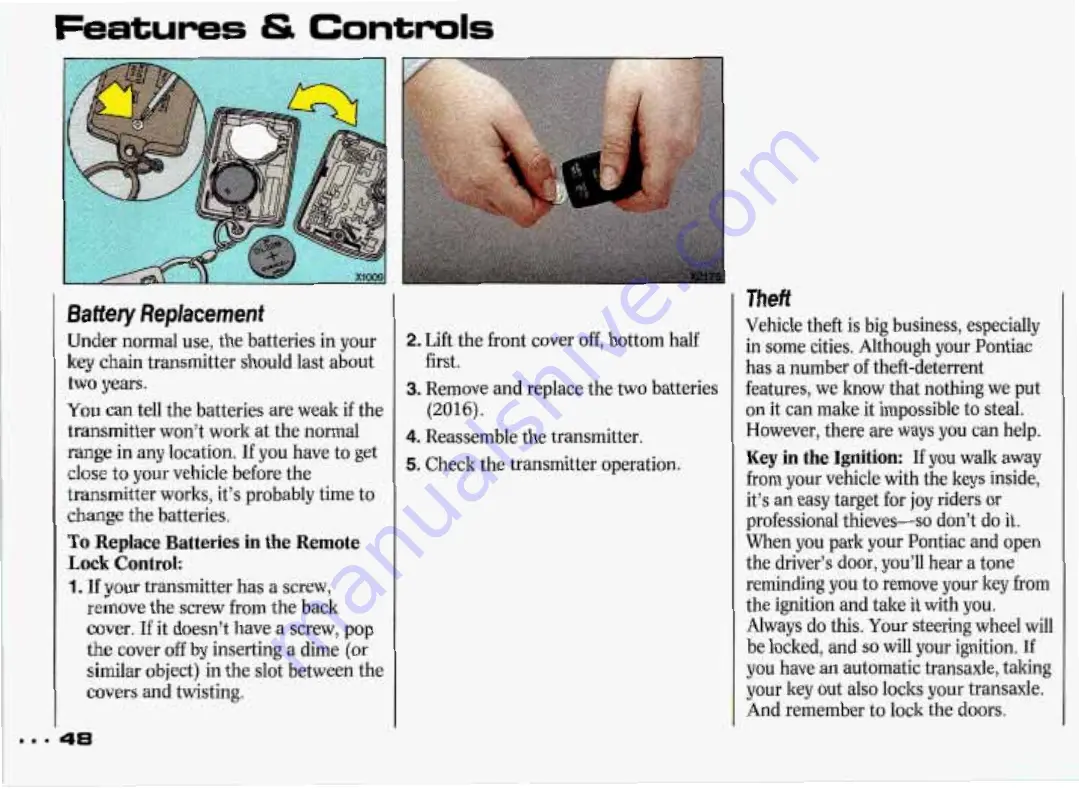 Pontiac Grand Prix 1993 Owner'S Manual Download Page 49