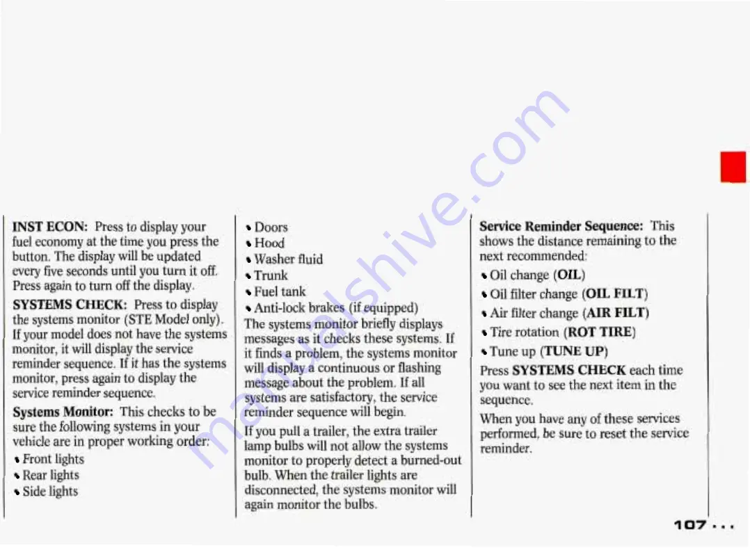 Pontiac Grand Prix 1993 Owner'S Manual Download Page 108