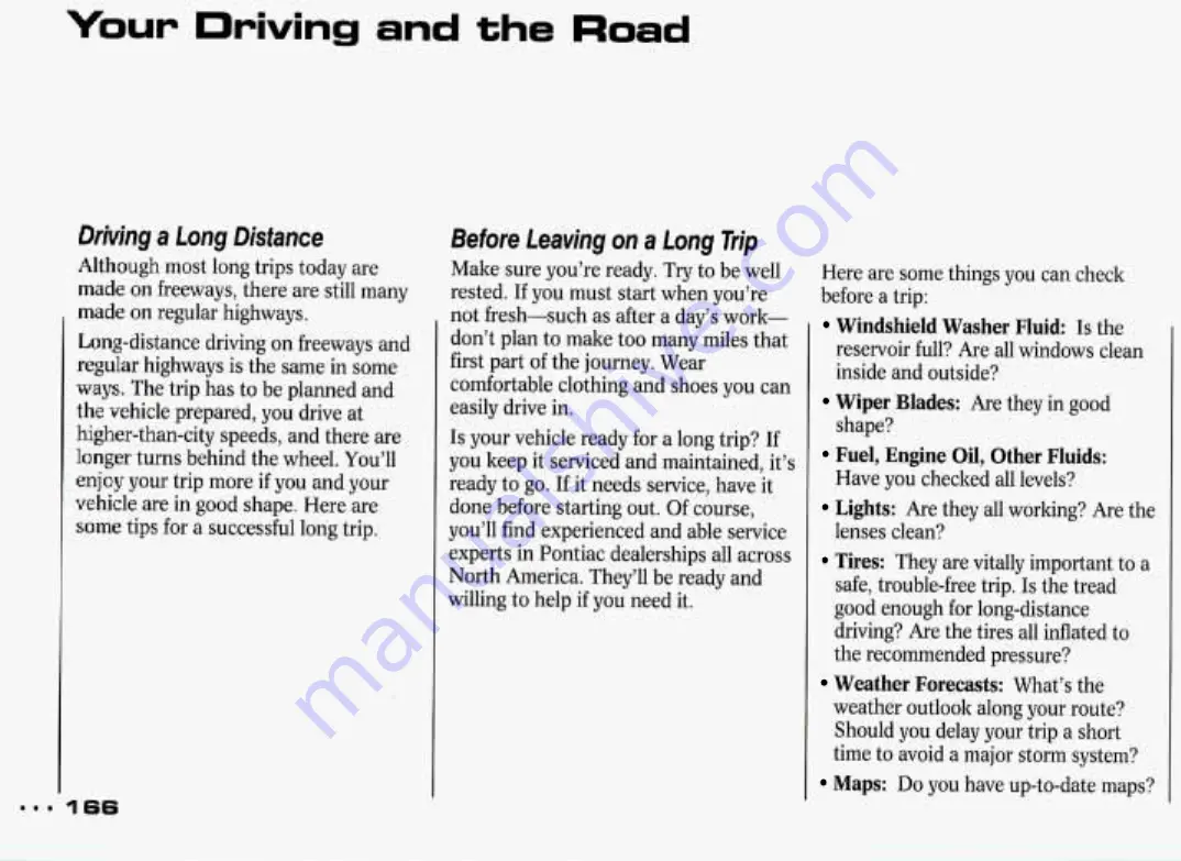 Pontiac Grand Prix 1993 Owner'S Manual Download Page 167