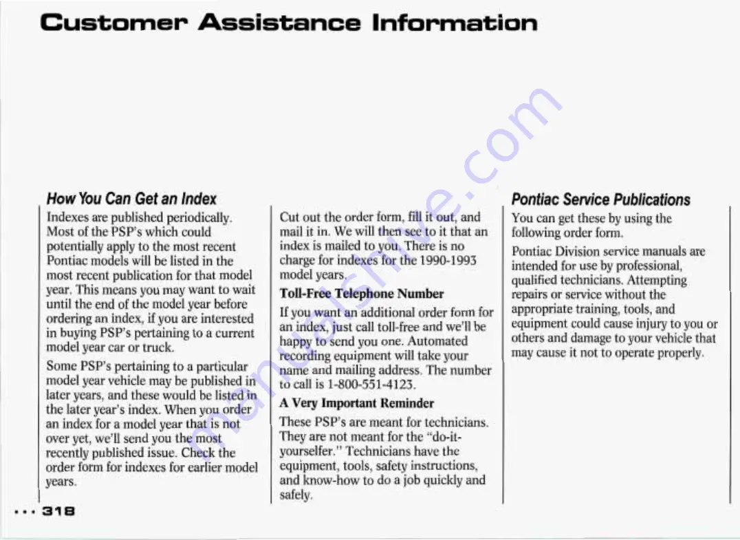 Pontiac Grand Prix 1993 Owner'S Manual Download Page 319