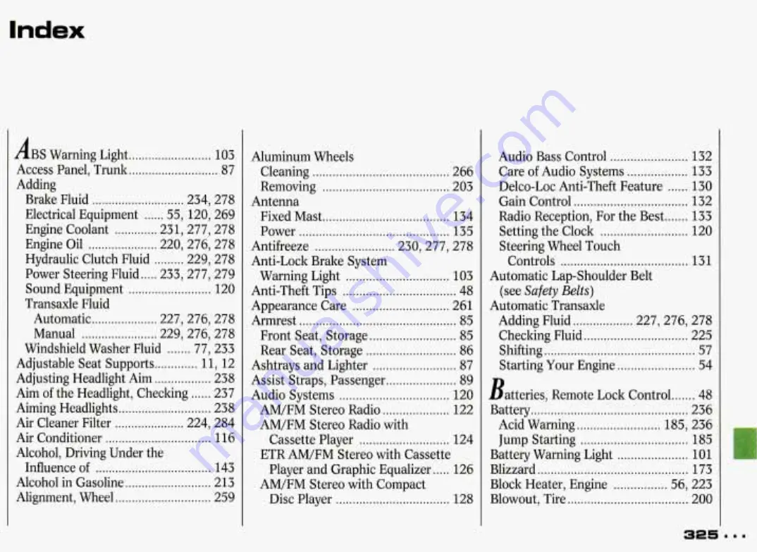 Pontiac Grand Prix 1993 Owner'S Manual Download Page 326