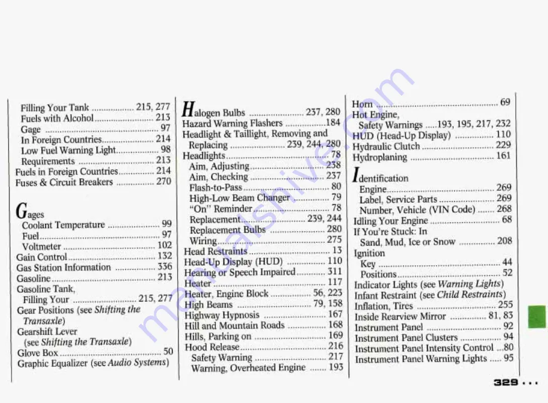 Pontiac Grand Prix 1993 Owner'S Manual Download Page 330