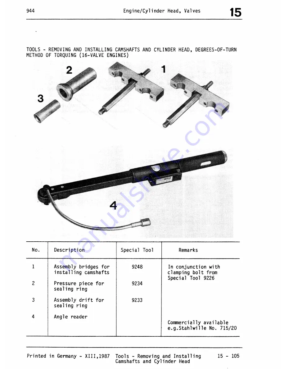 Porsche 1987 994 S Workshop Manual Download Page 68