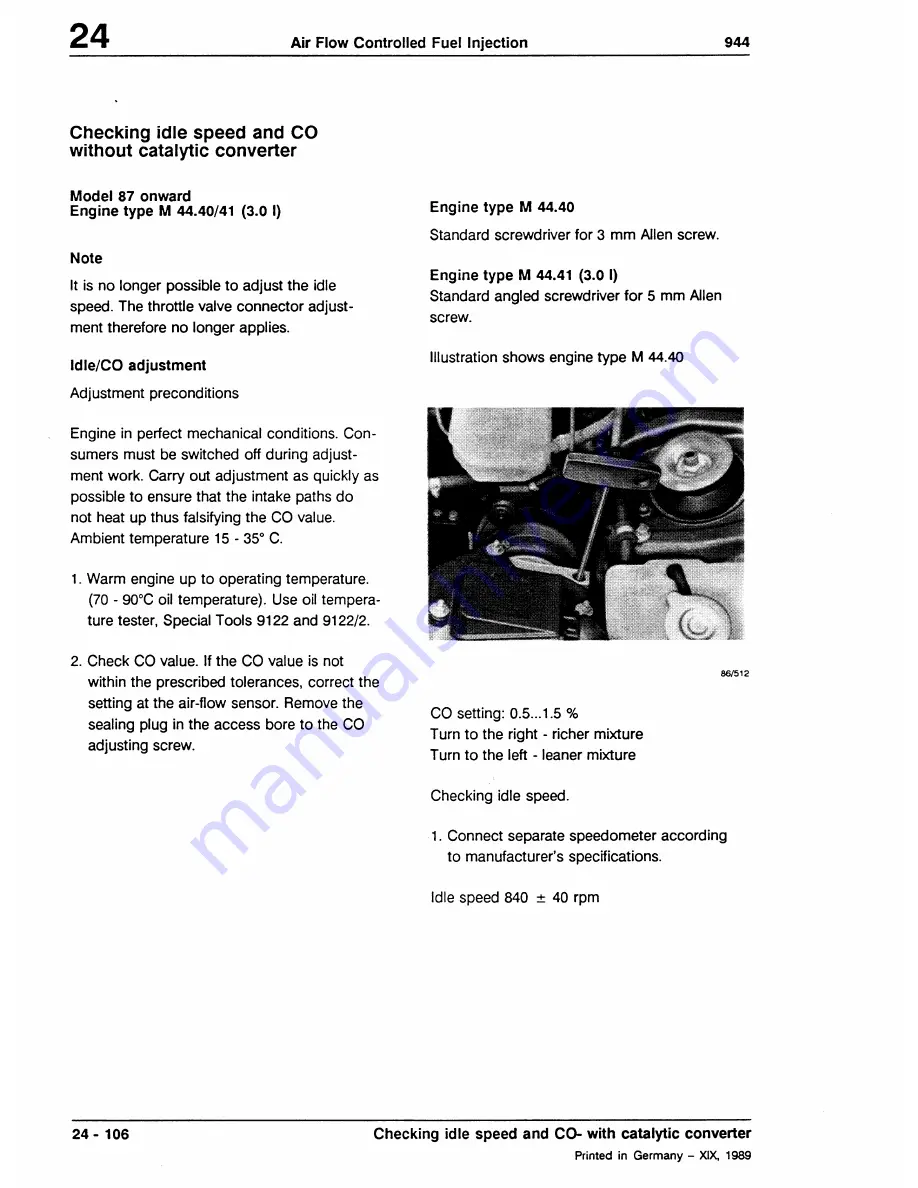 Porsche 1987 994 S Workshop Manual Download Page 109