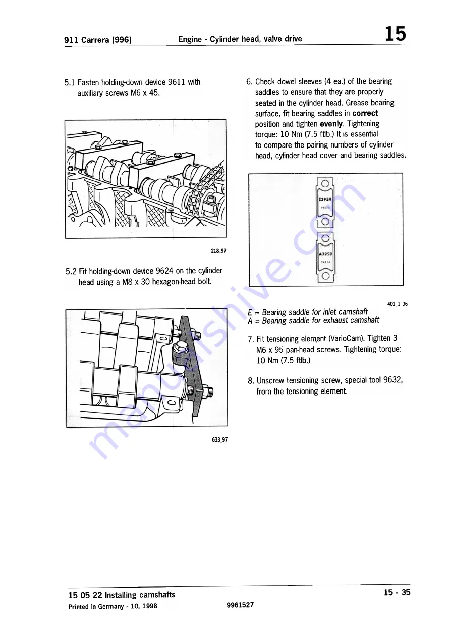 Porsche 911 Carrera (996) Technical Manual Download Page 40