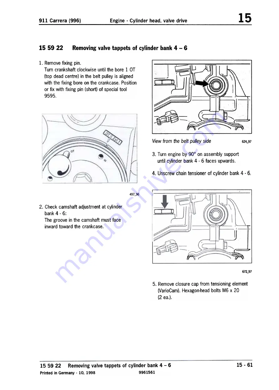 Porsche 911 Carrera (996) Скачать руководство пользователя страница 61