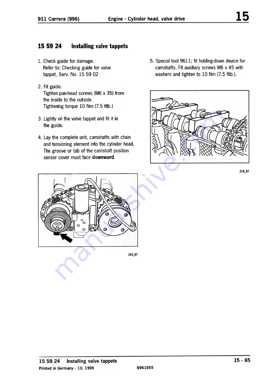 Porsche 911 Carrera (996) Скачать руководство пользователя страница 64