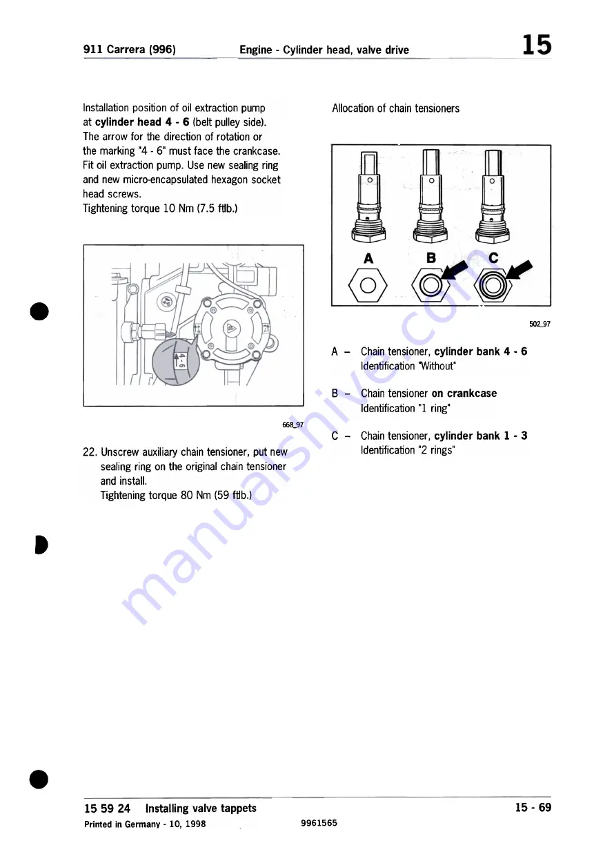 Porsche 911 Carrera (996) Technical Manual Download Page 68